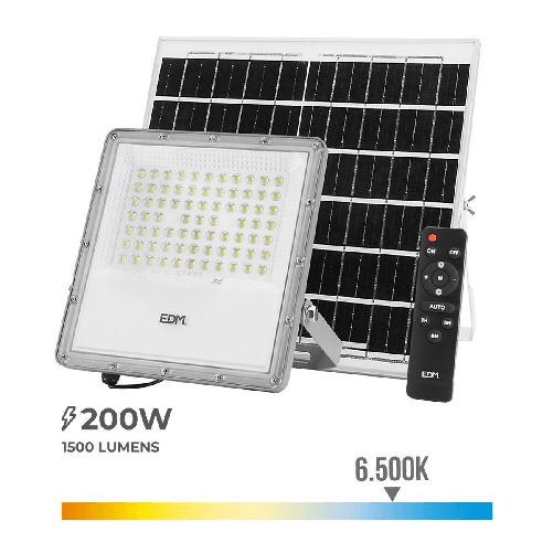 EDM Product Faro Proiettore EDM 31855 200 W 1500 lm Telecomando Pannello solare (6500 K)