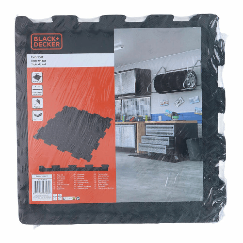 Black & Decker Piastrelle in schiuma EVA Black & Decker Nero Gomma Eva 40 x 40 cm (6 Pezzi)