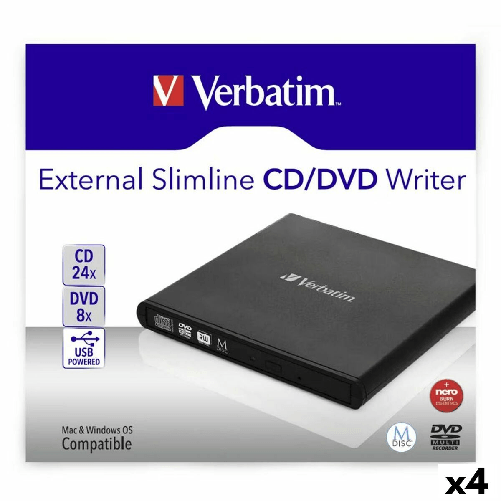 Verbatim Registratore esterno Verbatim Slimline CD/DVD Nero