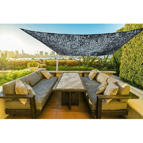 Faura Tenda Parasole a Vela Rettangolare Faura Nero 3 x 4 m Reversibile Mimetico