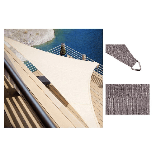 TrAdE Shop Traesio Tenda Vela Ombreggiante Parasole Da Esterno Terrazze Giardino Triangolare 4 X 4 X 4 Mt - Colore Grigio