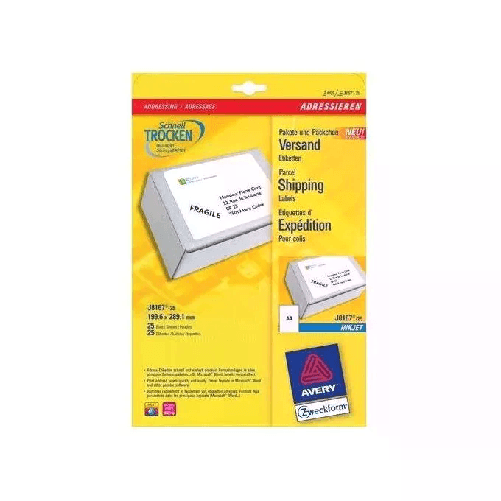 Avery J8167-25 etichetta per corrispondenza Bianco