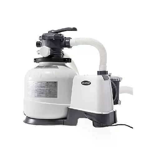 Intex Pompa a Sabbia 10000 L-H Flusso Acqua da 10.500 L-H, Flusso Sistema Da 8.000 L-H Bianco Intex 26648 accessorio per piscina Pompa per filtrare la