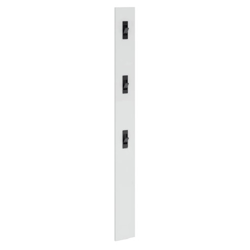 Stilio Appendiabiti da Parete Bianco 16x2x65 cm con Ganci in Ferro