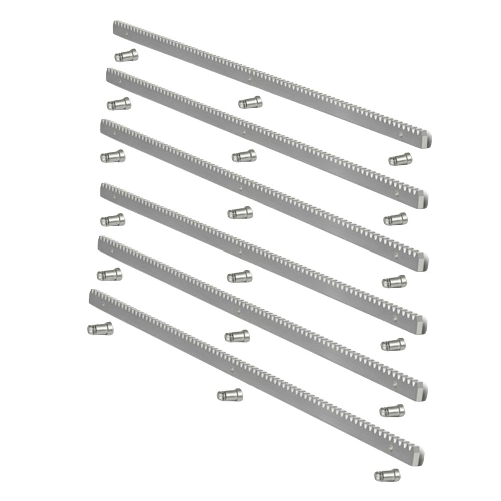 DIMELITALIA Barra cremagliera acciaio zincato 30x12 1 metro cancello scorrevole e bulloni *** numero pezzi 6