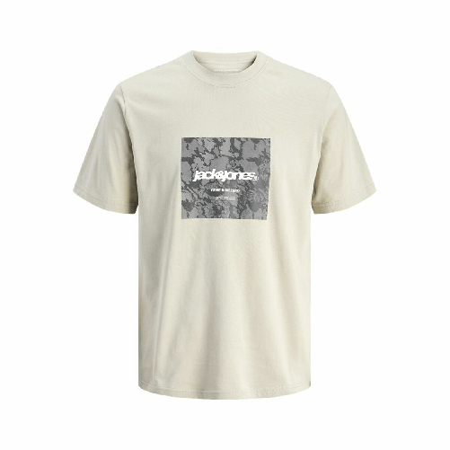 Jack & Jones Maglia a Maniche Corte Uomo Jack & Jones JCOTARMAC CAMO FRONT TEE Beige