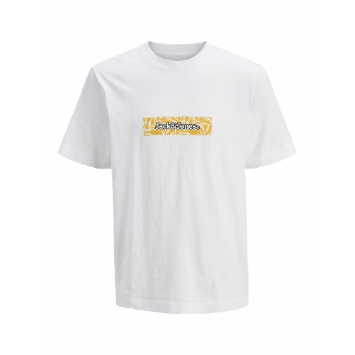 Jack & Jones Maglia a Maniche Corte Uomo Jack & Jones JORSPLIT AOP BRANDING TEE 12272993 Bianco