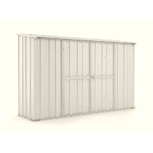 Casetta giardino 307x100cm x h1.92m - 75KG - 3.07mq Box in lamiera di Acciaio Zincato - BIANCO