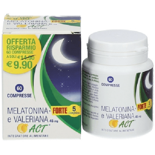 Melatonina Forte 5 Complex e Valeriana ACT 45mg Compresse 11,4g