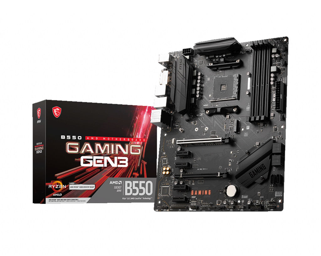 MSI MB AMD B550 Gaming GEN3 AM4 4DDR4 6 Sata 3 1 M PCIE-SATA MSI B550 GAMING GEN3 AMD B550 Socket AM4 ATX