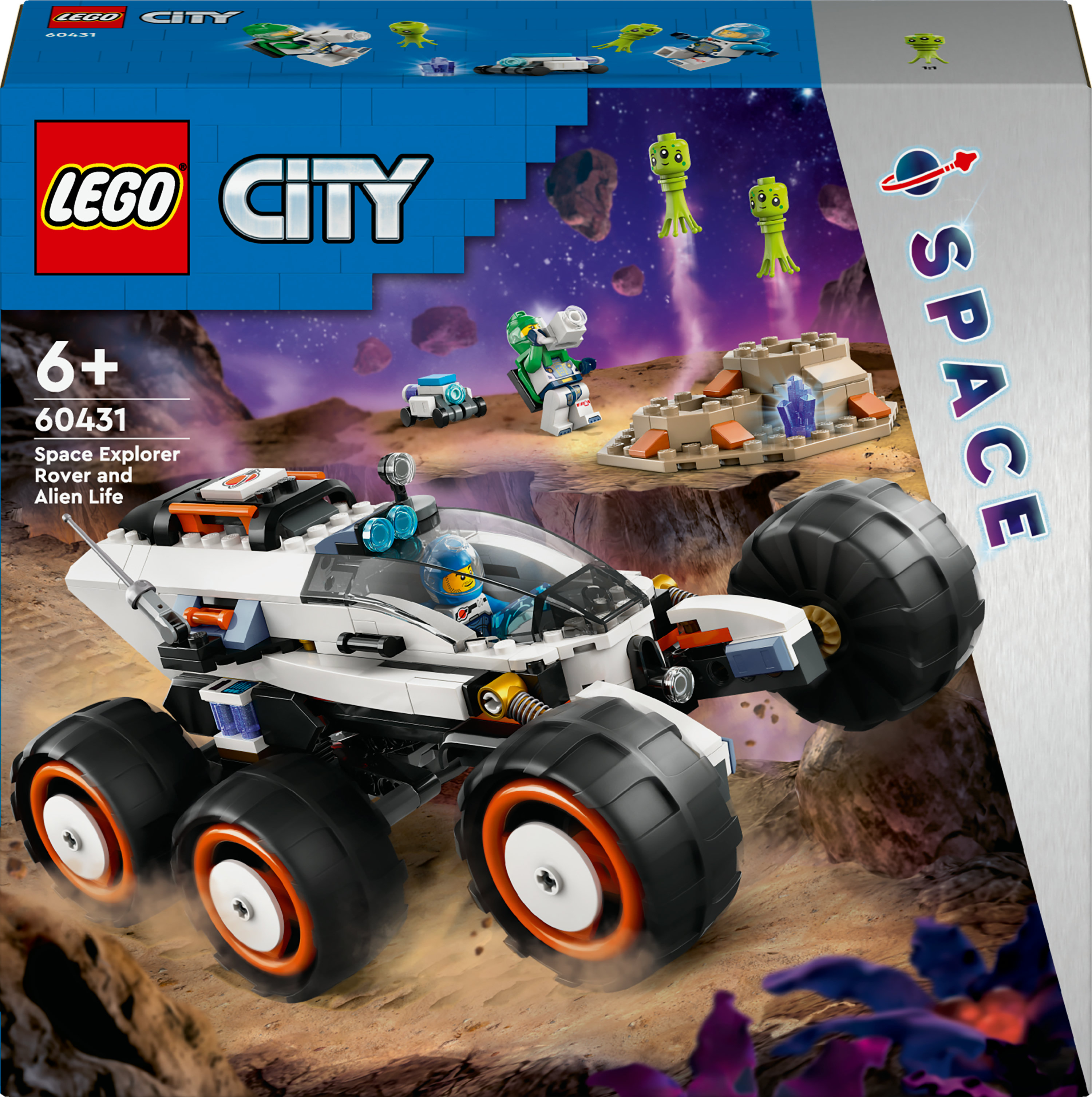 LEGO City 60431 Rover Esploratore Spaziale e Vita Aliena, Giochi per Bambini 6+ con 2 Minifigure di Astronauti LEGO Rover esploratore spaziale e vita
