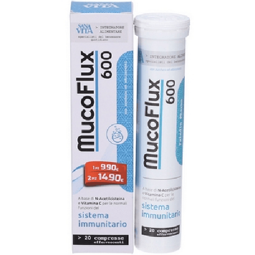MucoFlux 600 Sanavita Compresse Effervescenti 80g