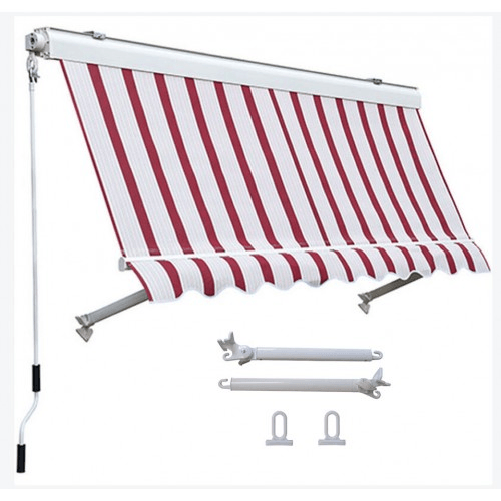 Tenda da Sole 250x250 Riga Rossa Cassonata a Caduta Bracci Balcone