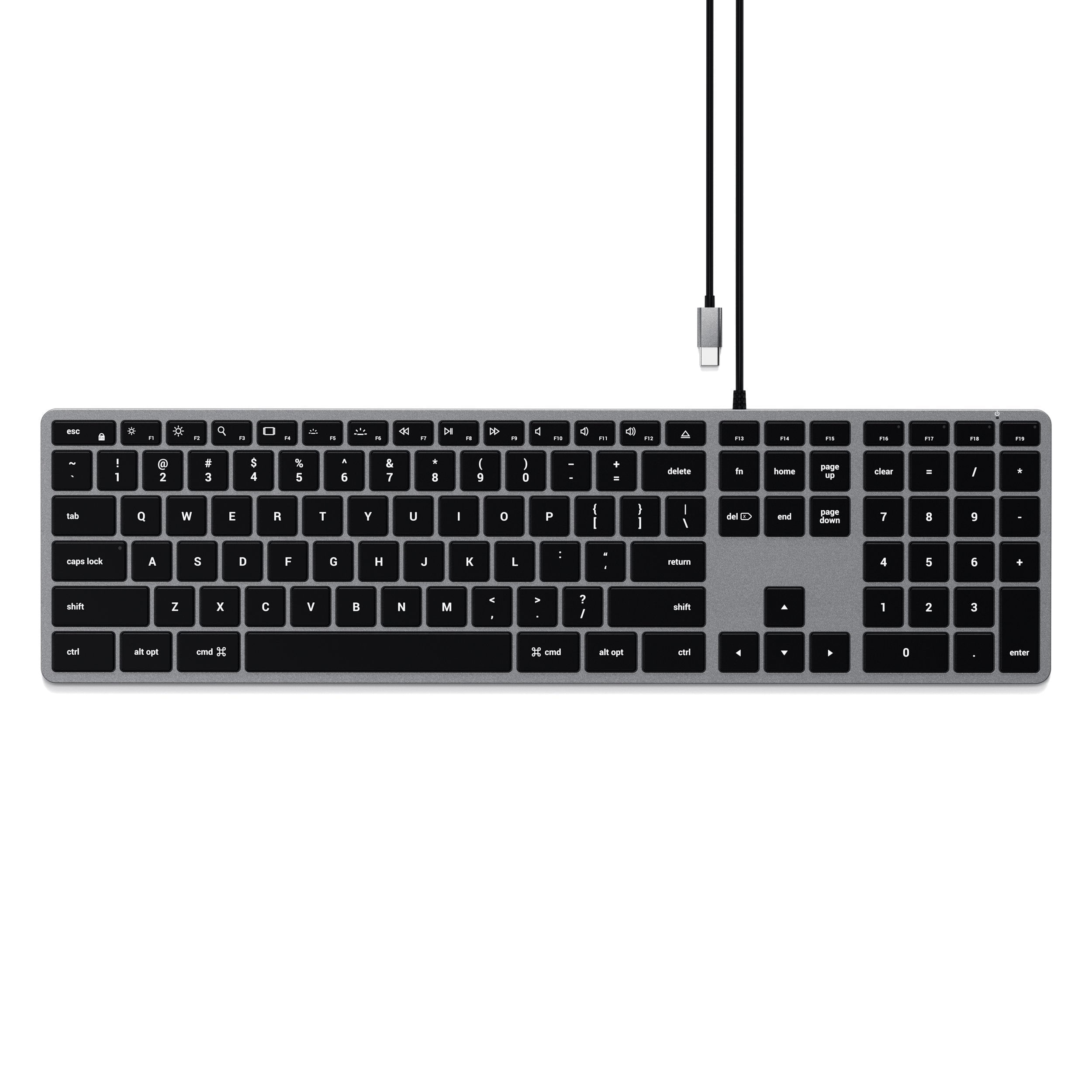 Satechi Slim W3 tastiera Universale USB QWERTY Italiano Nero, Grigio