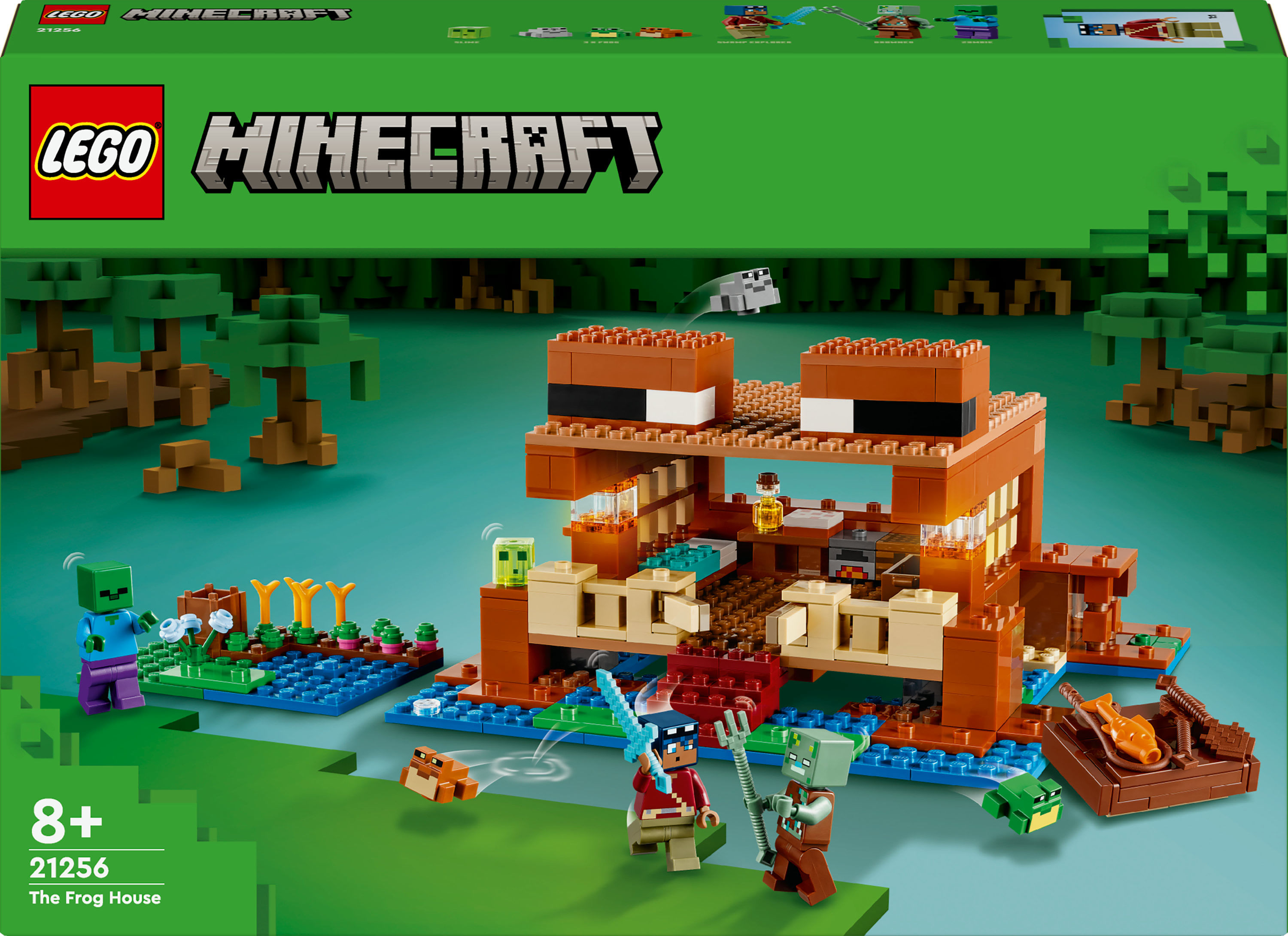 LEGO Minecraft 21256 La Casa-Rana, Giocattolo da Costruire per Bambini di 8+ Anni con Personaggi LEGO La casa-rana