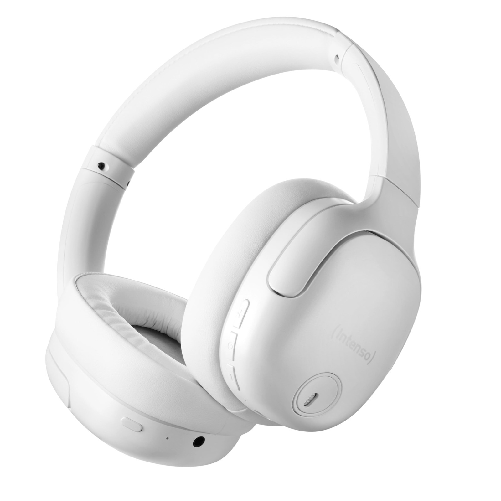 Intenso o400ha cuffie over-ear bluetooth 5.3 cancellazione rumore ibrida 75h bianco