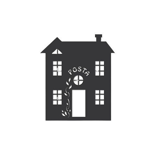 Alubox Frontale Intercambiabile per Cassetta Postale MIA con Disegno Casa con Rampicante ghisa