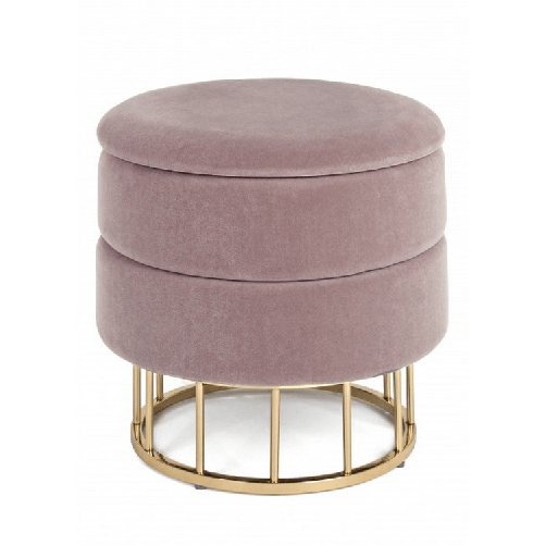 Konte.Design Pouf contenitore Pavlina effetto velluto rosa