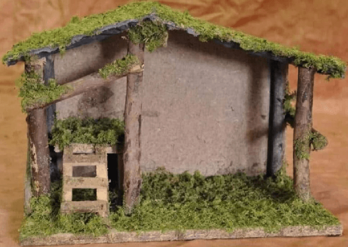 Capanna vuota 30×15 cm per allestimento presepe