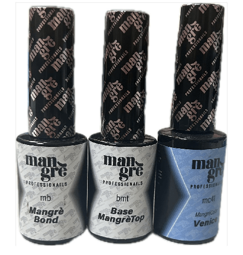 SET 12 PEZZI SMALTO SEMIPERMANENTE(COLORI A SCELTA )MANGRE' PIU' 1 BASE MANGRE' E UN BOND MANGRE'