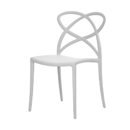 Konte.Design Set di 4 sedie Long Island in polipropilene bianche