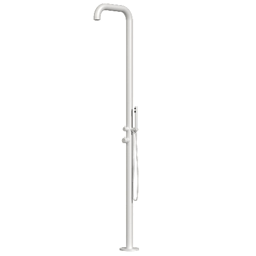 Sined Chia Doccia Per Esterni In Acciaio 316l Soffione e Doccino h 230 Cm Inox Bianca Ideale Per Esterno e Interno Anche Per Ambienti Marini