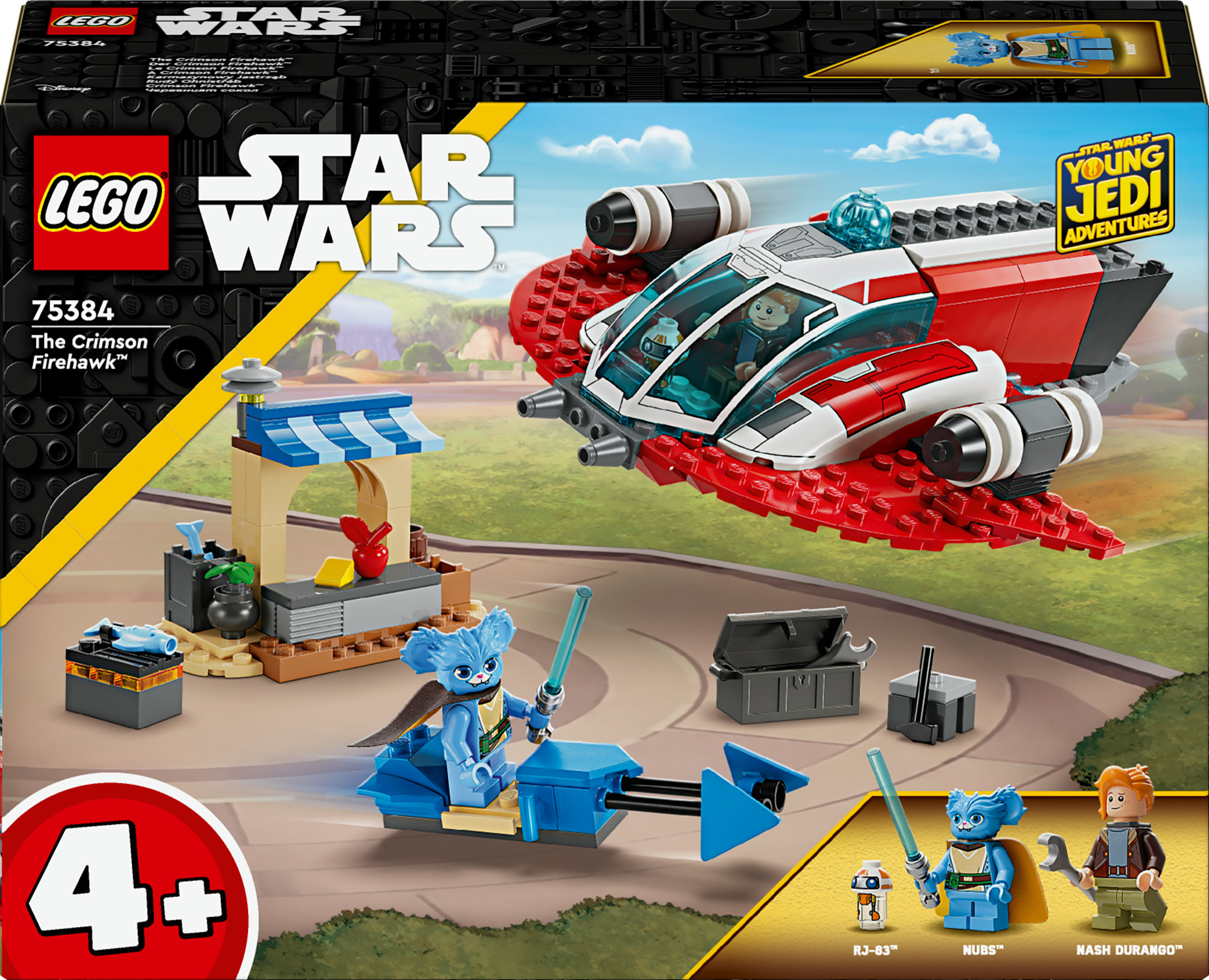 LEGO Star Wars 75384 The Crimson Firehawk, Starter Set con Astronave Giocattolo, Speeder Bike e 3 Personaggi