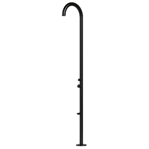 SINED Doccia Nera in Acciaio Inox 316L per Esterno 244 cm Sistema Cbox Miscelatore Integrato Ideale per Giardini e Piscine Modello DOCCIAOLBIANERA