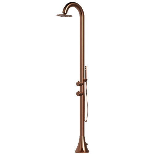 Sined Doccia Inox Luna d Oror Doccia In Acciaio Inox 316l Acciaio Con Doccino Flessibile Oro Rosa Doccia Piscina SINED Luna d Oro Rosa In Acciaio Aisi