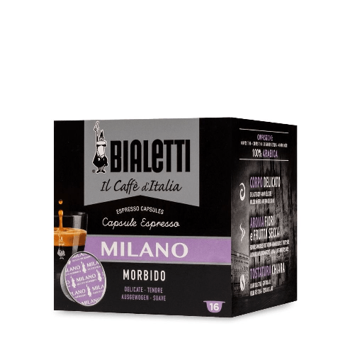 Capsule espresso caffe' bialetti milano gusto morbido confezione da 16 capsule espresso