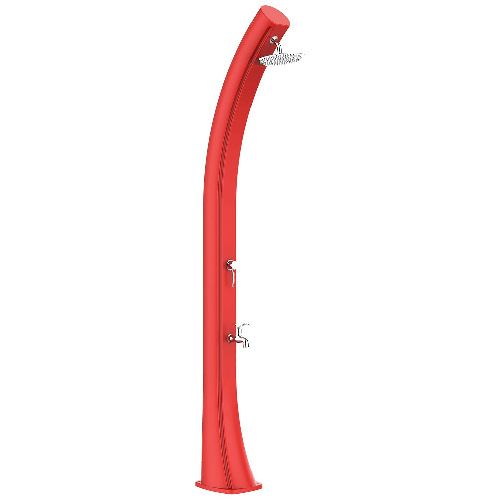 Starmatrix Rioxxl Doccia Solare Curva In Polietilene Ideale Per Giardino h 226 Cm Da 40 l Rosso Soffione Rotondo Cm Serbatoio 40 Litri Con Lavapiedi