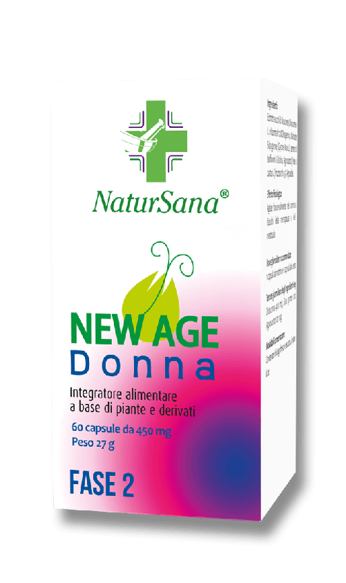 NEW AGE DONNA FASE 2 - Benessere Donna, Menopausa e Climaterio - A base di Dioscorea, Soia e Agnocasto - Alto Dosaggio -60 capsule.
