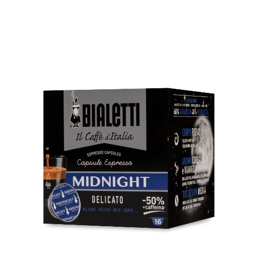 Capsule espresso caffe' bialetti midnight gusto delicato confezione da 16 capsule espresso