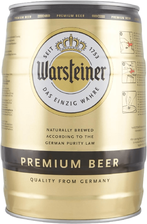 Warsteiner premium beer birra in fusto da 5 litri
