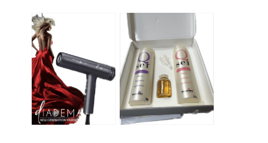 PHON RETRO' EXCELSA DIADEMA CON DIFFUSORE E DUE BECCUCCI PIU' Q6 HAIR REPAIR SYSTEM ELGON