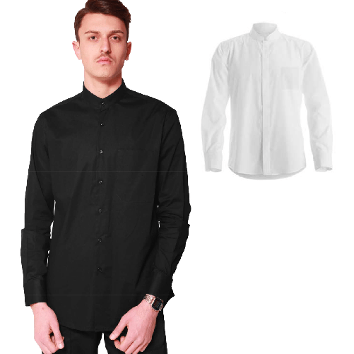 Camicia uomo cameriere inserviente lavoro sala pizzeria ristorante coraena - Personalizzabile con il tuo logo XL Bianco