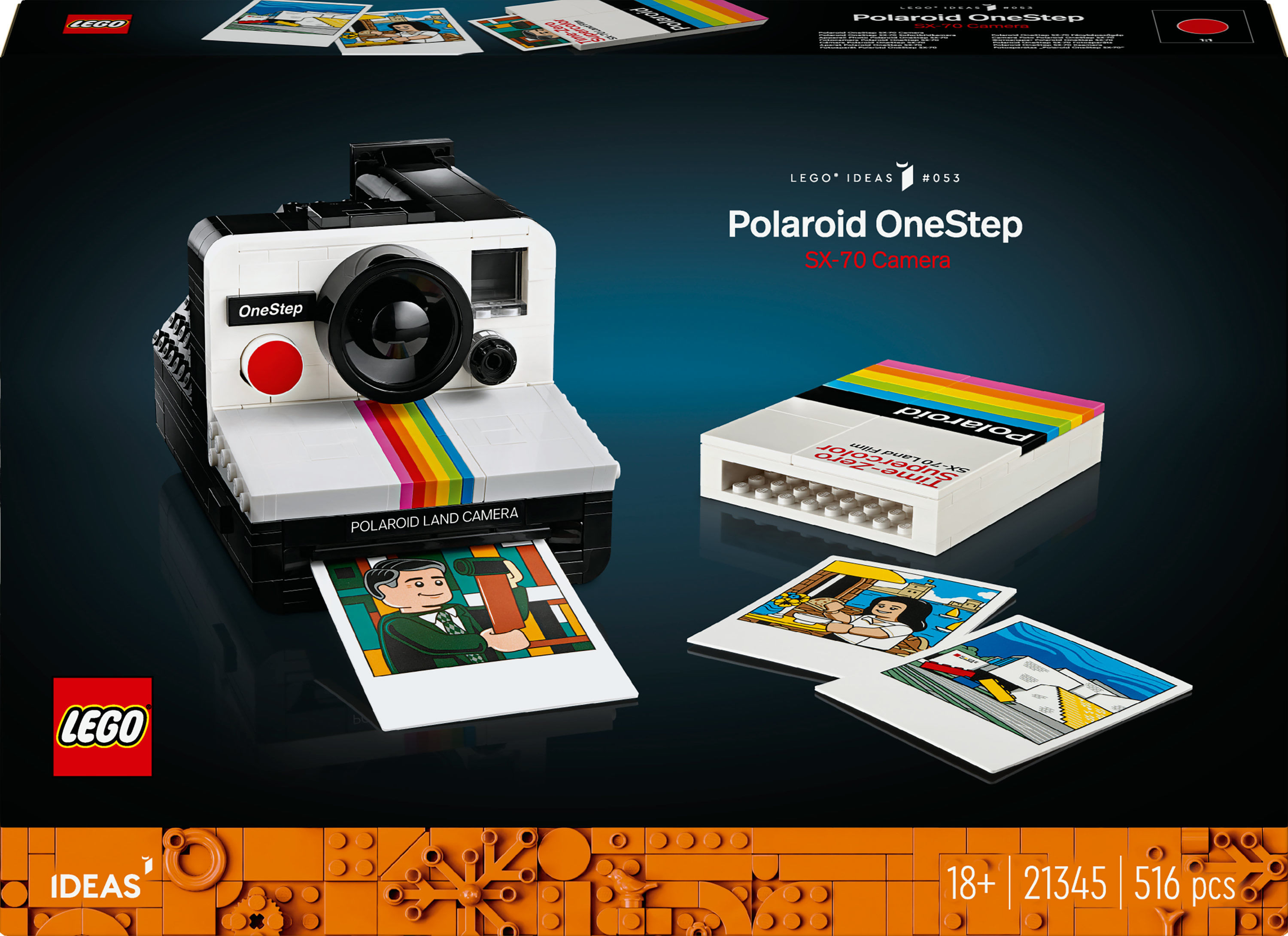 LEGO Ideas Fotocamera Polaroid OneStep SX-70 21345 Modellismo da Costruire per Adulti, Regali Creativi, Oggetti da Collezione