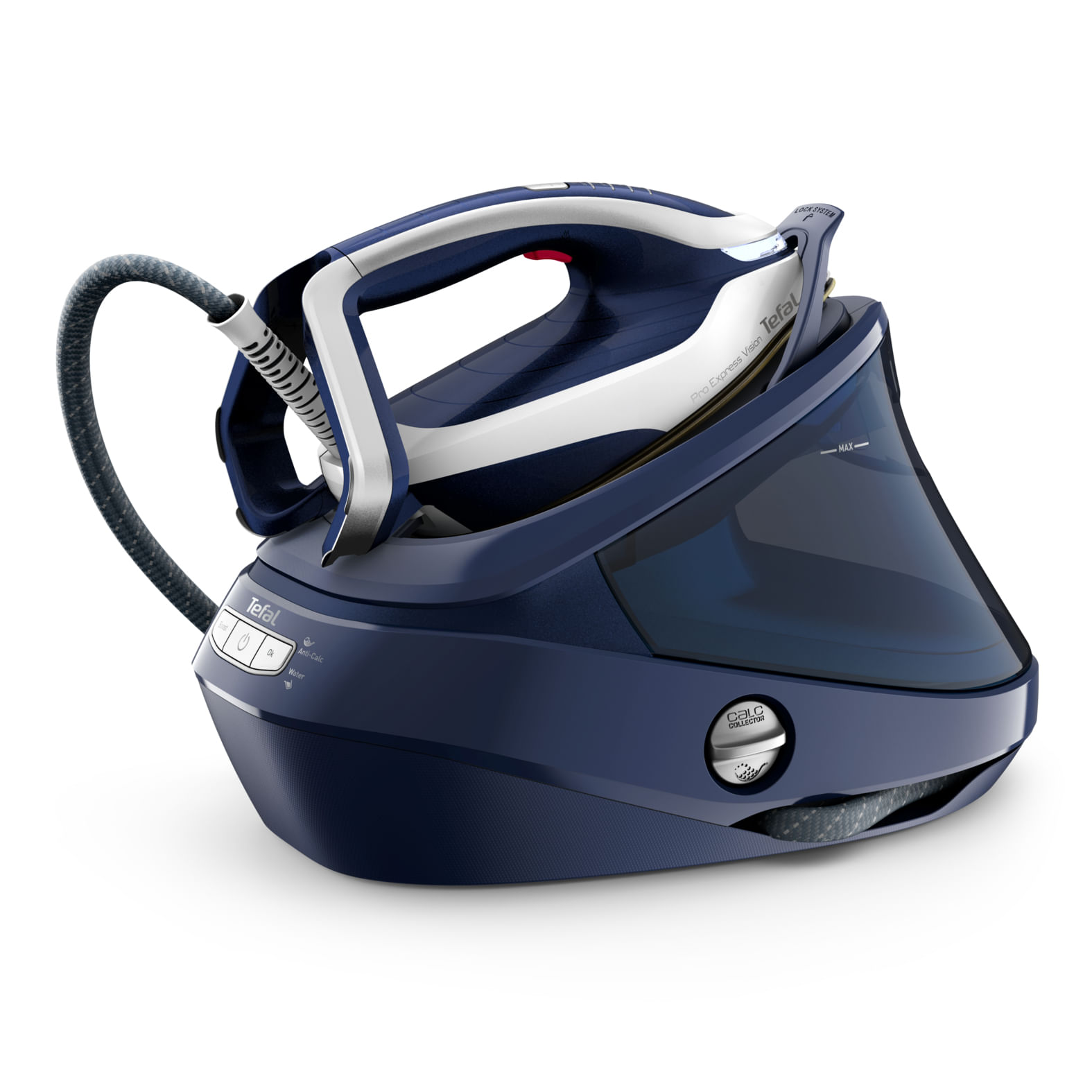 Tefal Pro Express Vision GV9812E0 Ferro da Stiro a Caldaia 3000W 1.1 Litri Durilium Airglide Autoclean Soleplate Blu Tefal Pro Express Vision GV9812 3