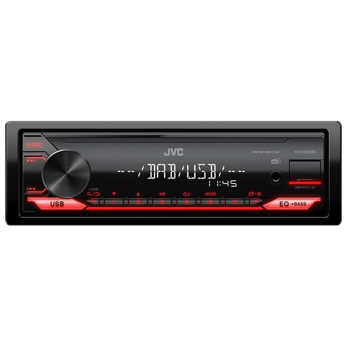 Jvc KD-X182DB Sintolettore Mechaless Dab Tuner Usb e Aux in Forntalino JVC KD-X182DB Ricevitore multimediale per auto Nero 200 W Bluetooth