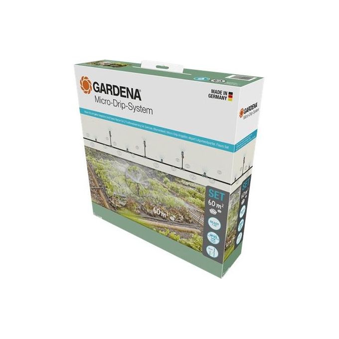Gardena Micro-Drip-System Kit Aiuola Verdure-Fiori 60mq Gardena 13450-20 sistema di irrigazione goccia a goccia