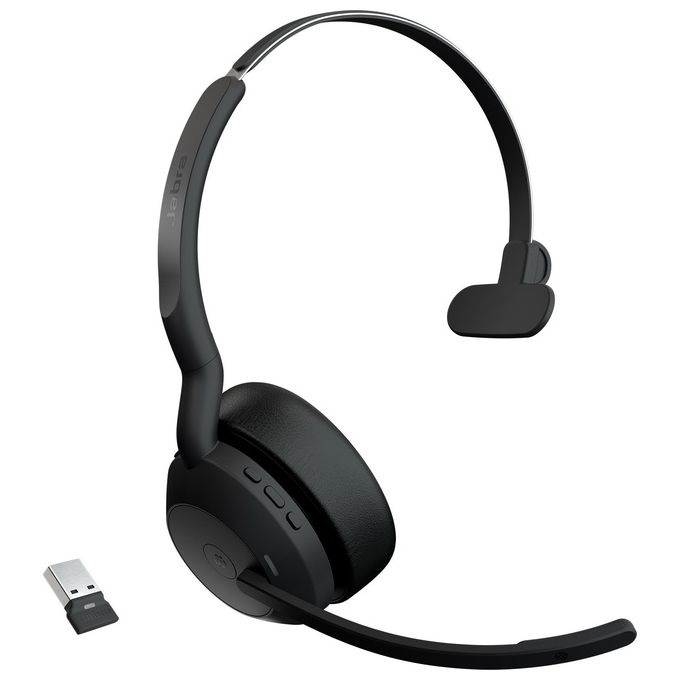 JABRA Evolve2 55 Auricolare Wireless a Padiglione per Ufficio con Tecnologia Bluetooth di Alta Qualita' Jabra 25599-899-999 cuffia e auricolare Wirele