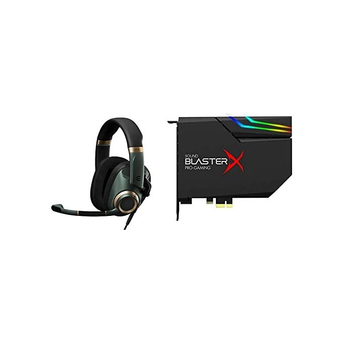 Sennheiser Epos-Sennheiser H6PRO Closed Auricolare Cablato a Padiglione da Gaming Nero-Oro-Verde EPOS H6PRO Closed Auricolare Cablato A Padiglione Gam