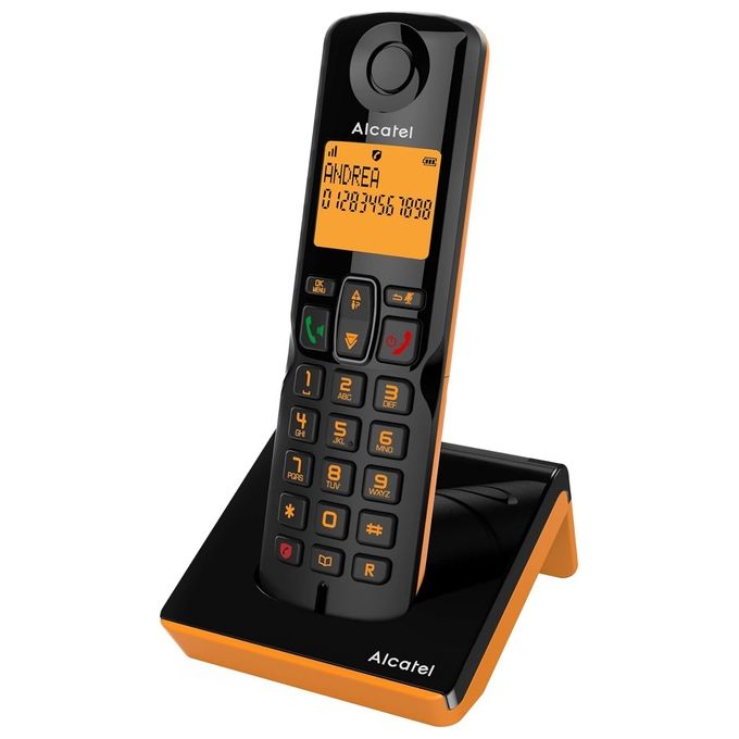 Alcatel S280 SOLO ORANGE Telefono DECT Identificatore di chiamata Nero, Arancione