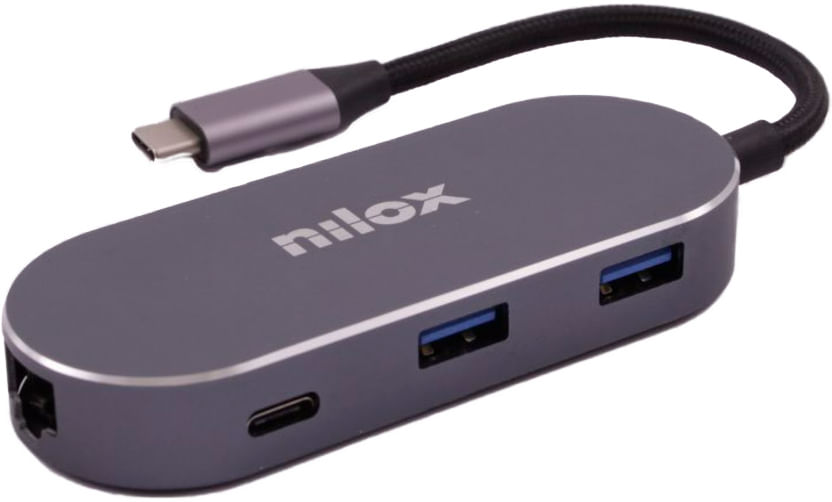 Nilox NXDSUSBC02 Mini Docking Stat Hdmi 3 Usb Pd Eth Usb Tipo-C Nilox MINI DOCKING STAT HDMI 3USB PD ETH USB tipo-C 0 Mbit/s