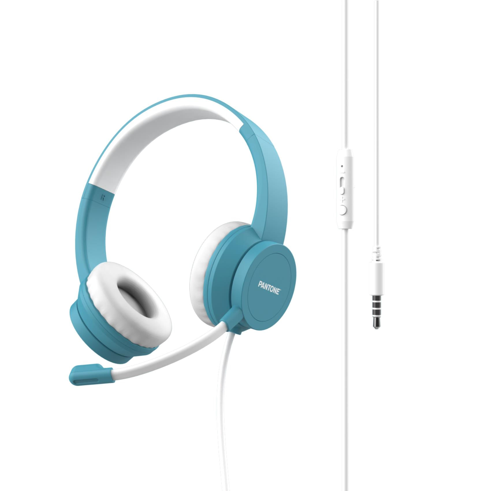 Pantone PT-WDH002GY2220 cuffia e auricolare Cablato A Padiglione Ufficio Colore acqua