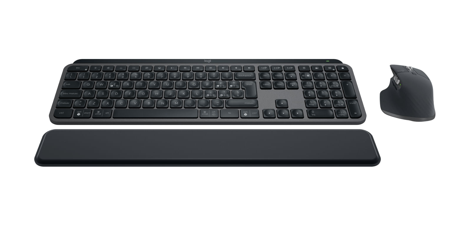 Logitech MX Keys S Combo - Tastiera e Mouse Wireless con Palm Rest, illuminazione personalizzabile, Scorrimento veloce Logitech 920-011609 tastiera Mo