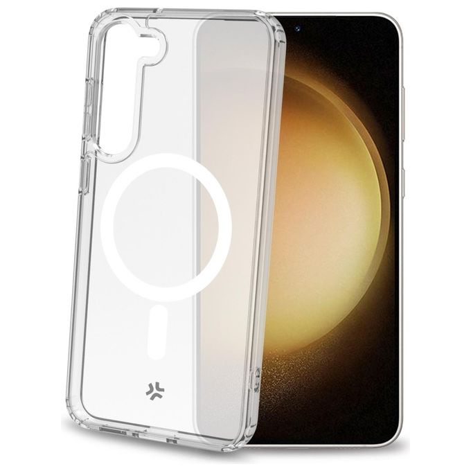 Celly GELSKINMAG1032 custodia per cellulare 15,5 cm (6.1") Cover Trasparente, Bianco Celly Gel Skin Mag per Samsung Galaxy S23 5G