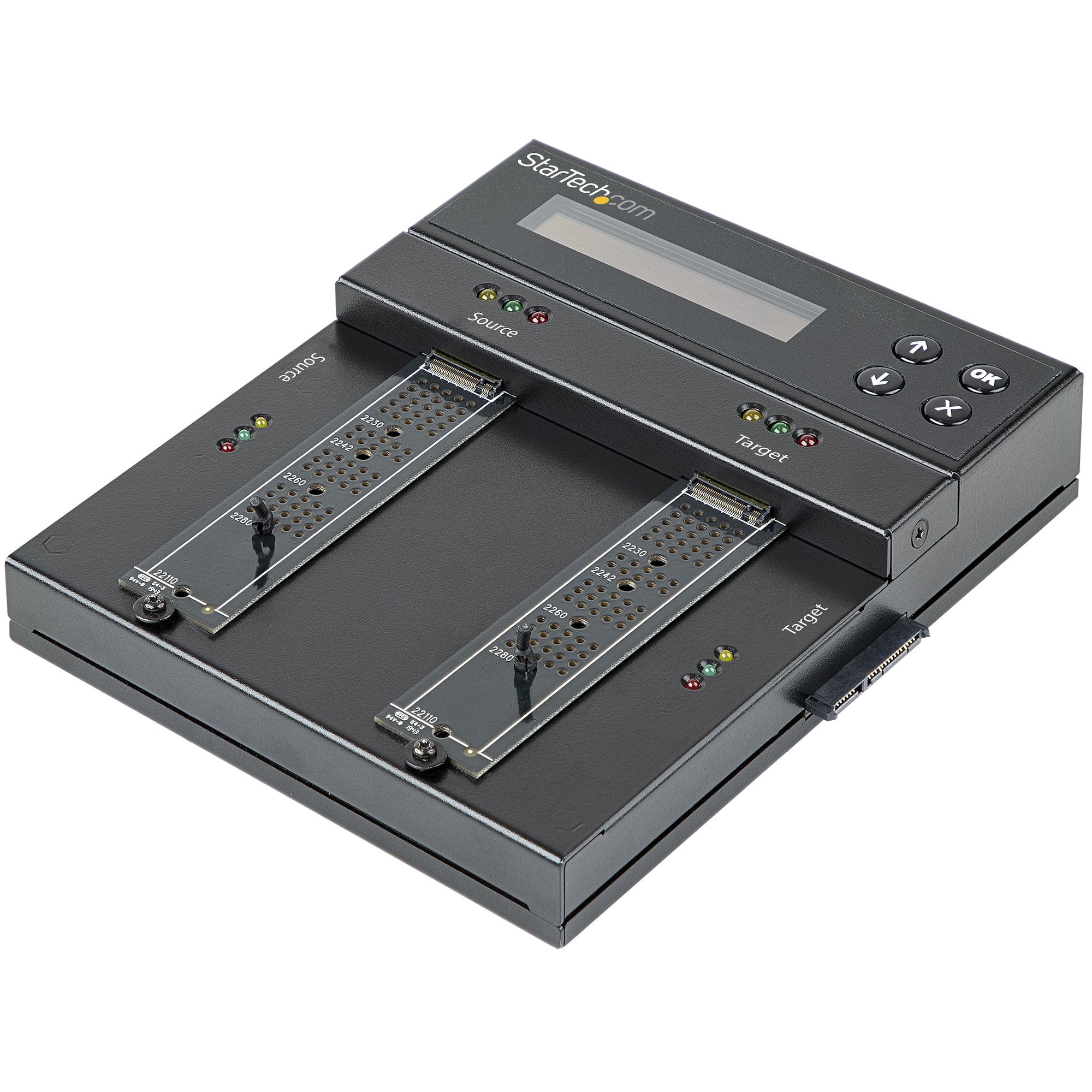 StarTech.com Duplicatore SSD/HDD M.2 SATA e M.2 Nvme - Clonatore/Eraser per dischi SSD Nvme M.2 PCIe AHCI - M.2 SATA - Duplicator e Cloner per hard di