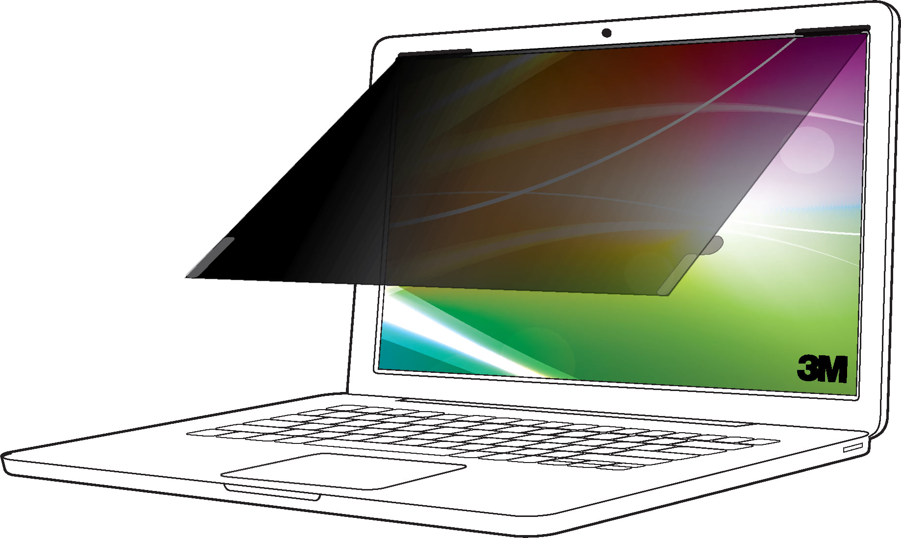 3M BP133W1B Schermo Anti-Riflesso Filtro per la Privacy Senza Bordi per Display 13.3'' 3M Filtro Privacy Bright Screen per 13.3 pol Laptop, 16:10, BP1