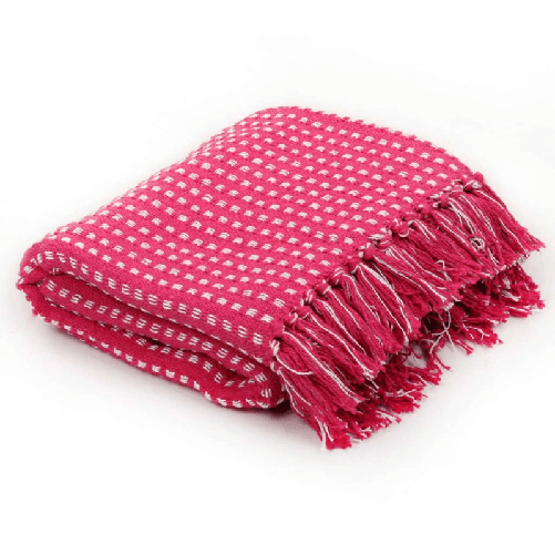 VidaXL Copriletto in Cotone a Quadri 220x250 cm Rosa